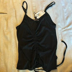 black tank top with scrunch middle